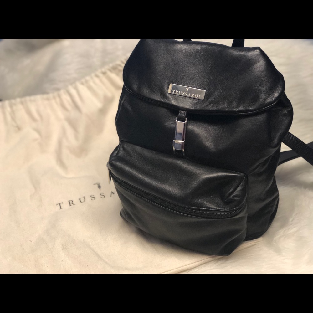 Authentic Trussardi 100% Leather Backpack flawless